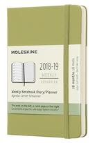 Couverture du livre « Agenda 18 mois semainier ; 19 poche vert rigide (édition 2018) » de Moleskine aux éditions Moleskine Papet