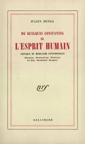 Couverture du livre « De Quelques Constantes De L'Esprit Humain » de Julien Benda aux éditions Gallimard