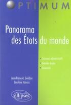 Couverture du livre « Panorama des états du monde » de Guedon Hanras aux éditions Ellipses