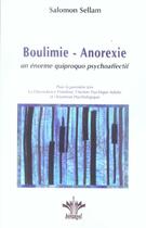 Couverture du livre « Boulimie - anorexie. quiproquo psychoaffectif (édition 2005) » de Salomon Sellam aux éditions Berangel