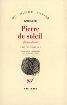 Couverture du livre « Pierre de soleil » de Octavio Paz aux éditions Gallimard