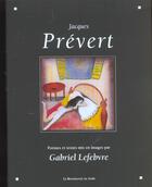 Couverture du livre « Jacques prevert » de Jacques Prevert et Gabriel Levebvre aux éditions Renaissance Du Livre