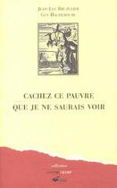 Couverture du livre « Cachez ce pauvre que je ne saurais voir » de Haudebourg/Bruzelier aux éditions Ehesp