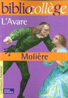 Couverture du livre « L'avare » de Moliere aux éditions Hachette Education