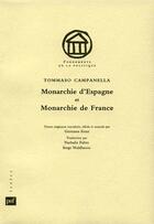 Couverture du livre « Monarchie d'espagne monarc.de france » de Tommaso Campanella aux éditions Puf