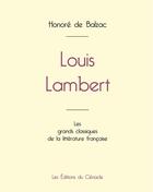 Couverture du livre « Louis Lambert de Balzac » de Honoré De Balzac aux éditions Editions Du Cenacle