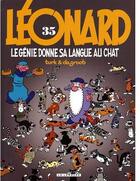 Couverture du livre « Léonard T.35 ; le génie donne sa langue au chat » de Bob De Groot et Turk aux éditions Lombard