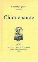 Couverture du livre « La chiquenaude » de Raymond Roussel aux éditions Fata Morgana