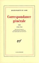 Couverture du livre « Correspondance generale - vol07 - 1937-1939 » de Roger Martin Du Gard aux éditions Gallimard (patrimoine Numerise)