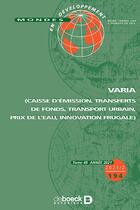 Couverture du livre « Mondes en developpement 2021/2- 194 - varia (caisse d'emission, transferts de fonds, transport urbai » de  aux éditions De Boeck Superieur