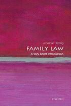 Couverture du livre « Family Law: A Very Short Introduction » de Jonathan Herring aux éditions Oup Oxford