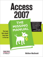 Couverture du livre « Access 2007 ; the missing manual » de Macdonald Matthew aux éditions O'reilly Media