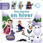 Couverture du livre « Puzzles animés ; Disney baby ; une journée en hiver avec les personnages Disney » de Disney aux éditions Disney Hachette