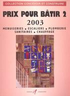 Couverture du livre « Prix Pour Batir 2 2003 » de Michel Matana aux éditions Alternatives