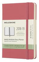 Couverture du livre « Agenda 18 mois semainier 2018 ; 19 poche rose rigide » de  aux éditions Moleskine