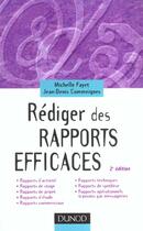 Couverture du livre « Rediger Des Rapports Efficaces ; 2e Edition » de Fayet et Commeignes aux éditions Dunod