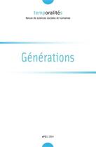 Couverture du livre « REVUE TEMPORALITES T.2 ; générations » de Revue Temporalites aux éditions Adr Temporalites