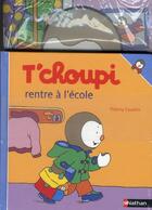 Couverture du livre « T'choupi rentre à l'école ; T'choupi part en vacances » de Thierry Courtin aux éditions Nathan