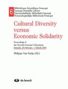 Couverture du livre « Cultural diversity versus economic solidarity » de Van Parijs aux éditions De Boeck Superieur