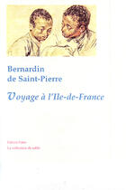 Couverture du livre « Voyage à l'Ile de France (1773) » de Henri Bernardin De Saint-Pierre aux éditions Paleo