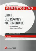 Couverture du livre « Droit des régimes matrimoniaux (édition 2016/2017) » de Corinne Renault-Brahinsky aux éditions Gualino