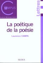 Couverture du livre « Poetique De La Poesie » de Laurence Campa aux éditions Cdu Sedes