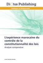 Couverture du livre « L'experience marocaine du controle de la constitutionnalite des lois » de Nzamba-L aux éditions Dictus