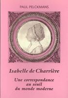 Couverture du livre « Isabelle de charriere » de Paul Pelckmans aux éditions Rodopi