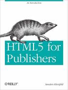 Couverture du livre « HTML5 for Publishers » de Sanders Kleinfeld aux éditions O Reilly