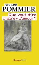 Couverture du livre « Que veut dire 