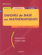Couverture du livre « Savoirs De Base En Mathematiques T.21 (3e Edition) » de Roger Proteau aux éditions Vuibert