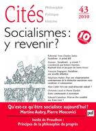 Couverture du livre « REVUE CITES t.43 ; socialismes ; y revenir ? » de Revue Cites aux éditions Puf