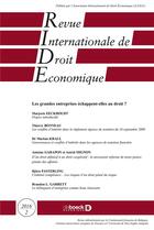 Couverture du livre « Revue internationale de droit economique 2016/2 - les grandes entreprises echappent-elles au droit ? » de  aux éditions De Boeck Superieur