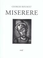 Couverture du livre « Le miserere de georges rouault » de Georges Rouault aux éditions Cerf
