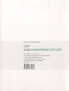 Couverture du livre « L'art dans l'indifférence de l'art » de Jean-Claude Moineau aux éditions Ppt