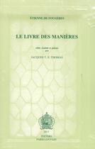 Couverture du livre « Le livre des manières » de Etienne De Fougeres aux éditions Peeters