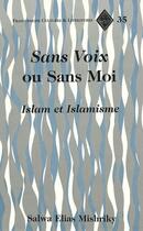 Couverture du livre « Sans voix ou sans moi » de Mishriky Salwa Elias aux éditions Peter Lang