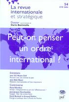 Couverture du livre « Peut-on penser un ordre international ? (été 2004) » de  aux éditions Dalloz