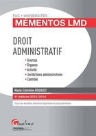 Couverture du livre « Droit administratif (9e édition) » de Marie-Christine Rouault aux éditions Gualino