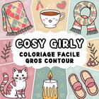 Couverture du livre « Cosy Girly : Coloriage facile gros contours » de Cosy Hygge aux éditions Books On Demand