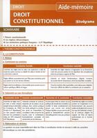 Couverture du livre « Droit constitutionnel » de  aux éditions Studyrama