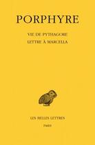 Couverture du livre « Vie de Pythagore » de Porphyre aux éditions Belles Lettres