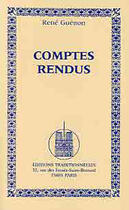 Couverture du livre « Comptes-rendus / rene guenon » de Rene Guenon aux éditions Traditionnelles