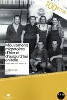 Couverture du livre « Mouvements migratoires d hier et d aujourd'hui en italie » de  aux éditions Universite De Poitiers