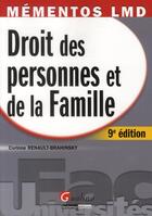 Couverture du livre « Droit des personnes et de la famille (9e édition) » de Corinne Renault-Brahinsky aux éditions Gualino