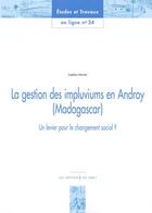 Couverture du livre « La gestion des impluviums en Androy (Madagascar) ; un levier pour le changement social ? » de Laetitia Morlat aux éditions Gret