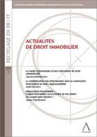 Couverture du livre « Actualités de droit immobilier » de  aux éditions Anthemis