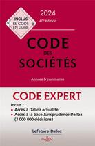 Couverture du livre « Code dalloz expert : code des sociétés (édition 2024) » de Alain Lienhard et Benedicte Francois aux éditions Dalloz