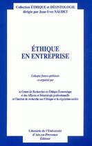 Couverture du livre « Éthique en entreprise » de Jean-Yves Naudet aux éditions Eyrolles