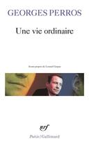 Couverture du livre « Une vie ordinaire » de Georges Perros aux éditions Gallimard